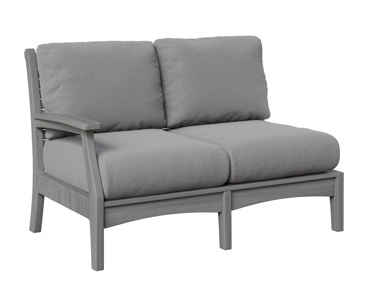 Berlin Gardens Classic Terrace Right Arm Loveseat in Driftwood Gray