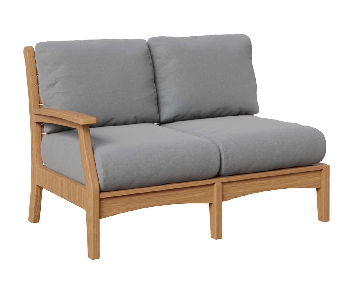Berlin Gardens Classic Terrace Right Arm Loveseat in Natural Teak