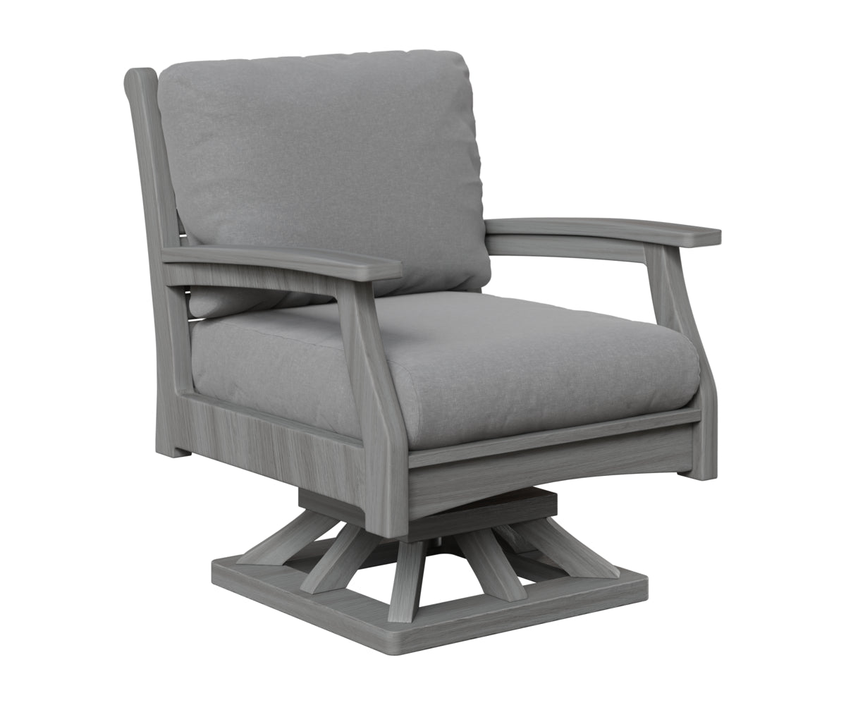 Berlin Gardens Classic Terrace Swivel Rocker in Driftwood Gray