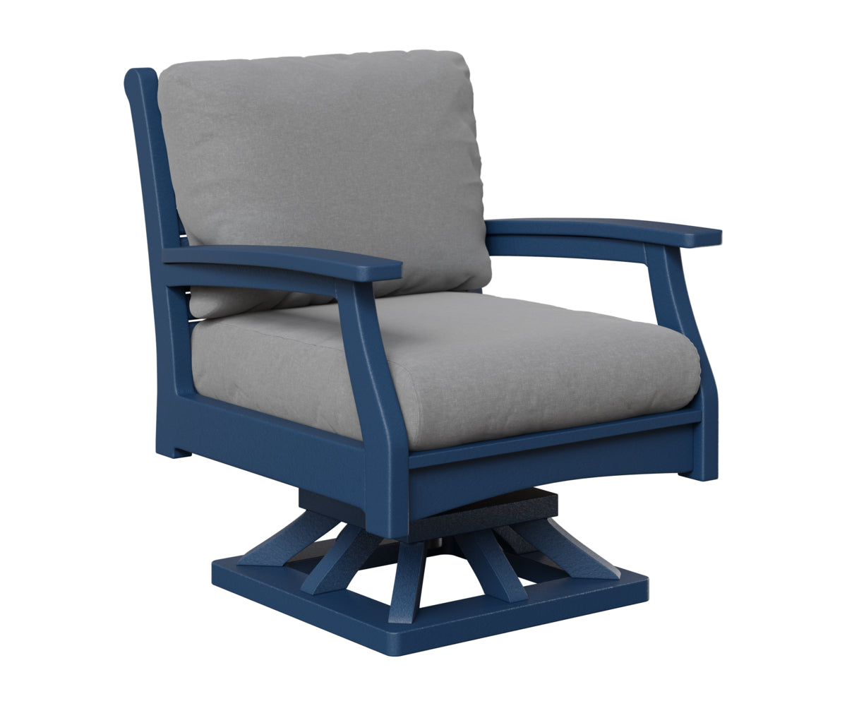 Berlin Gardens Classic Terrace Swivel Rocker in Navy Blue