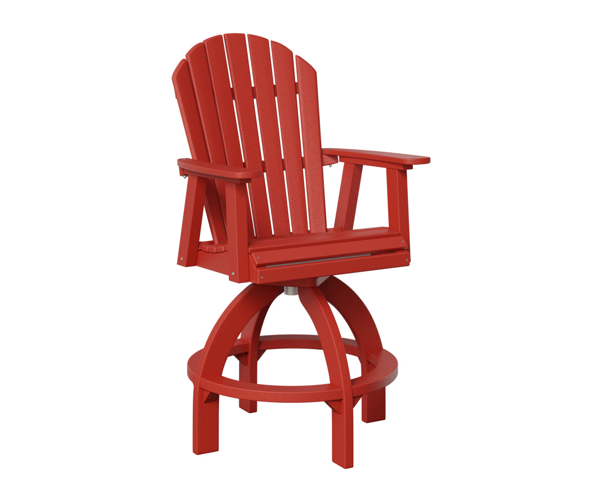 Berlin Gardens Comfo Back Swivel Bar Chair in Scarlet Red