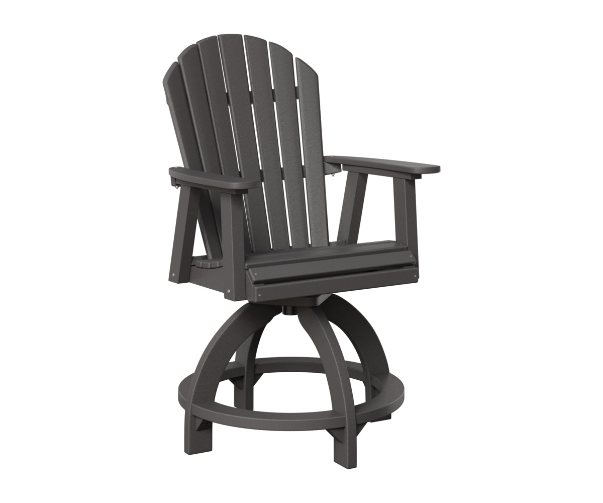 Berlin Gardens Comfo Back Swivel Counter Chair in Smoke Gray