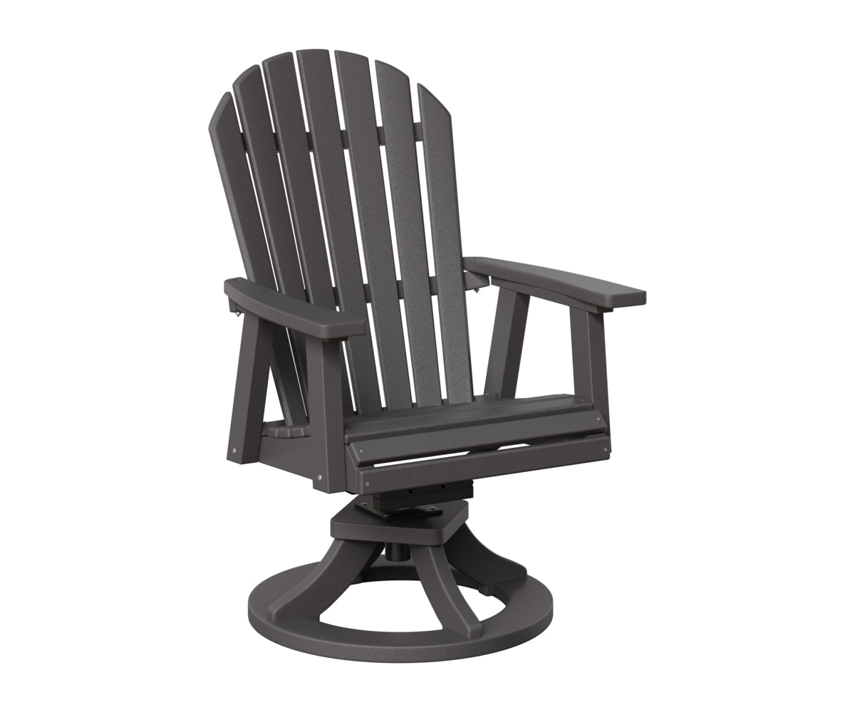 Berlin Gardens Comfo Back Swivel Rocker Dining Chair in Smoke Gray