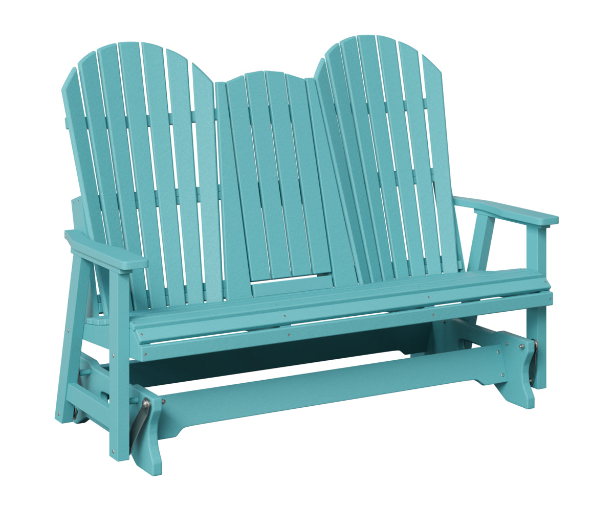 Berlin Gardens Comfo Back Three Seat Glider w/Console in Aruba Blue