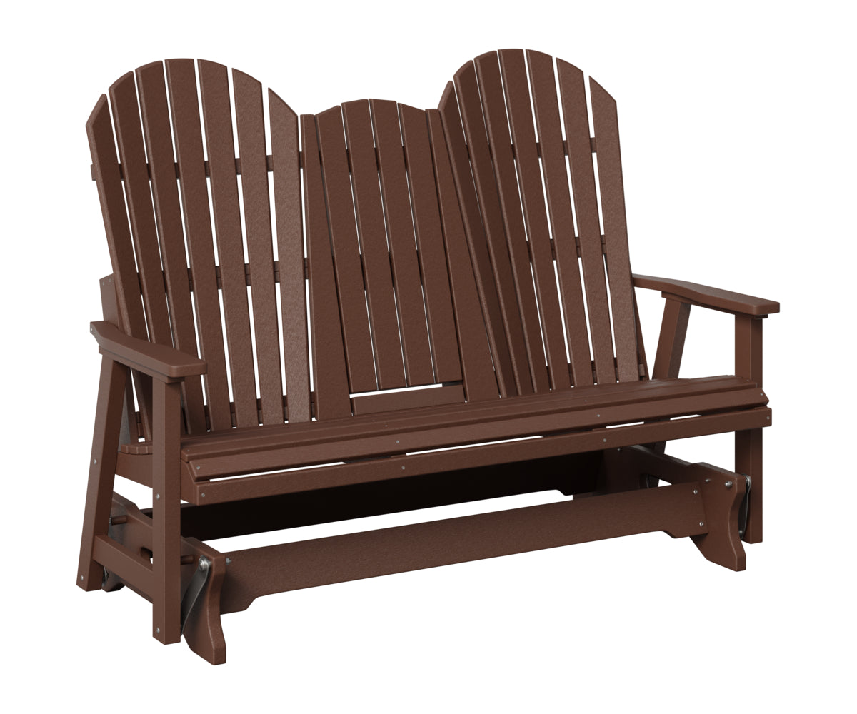Berlin Gardens Comfo Back Three Seat Glider w/Console in Chocolate Brown