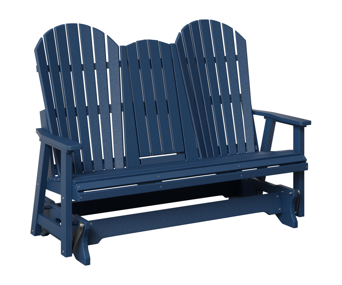 Berlin Gardens Comfo Back Three Seat Glider w/Console in Navy Blue