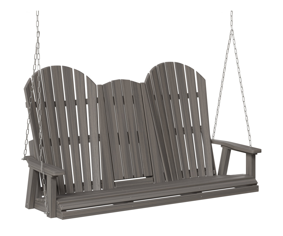 Berlin Gardens Comfo Back Three Seat Swing w/Console in Coastal Gray