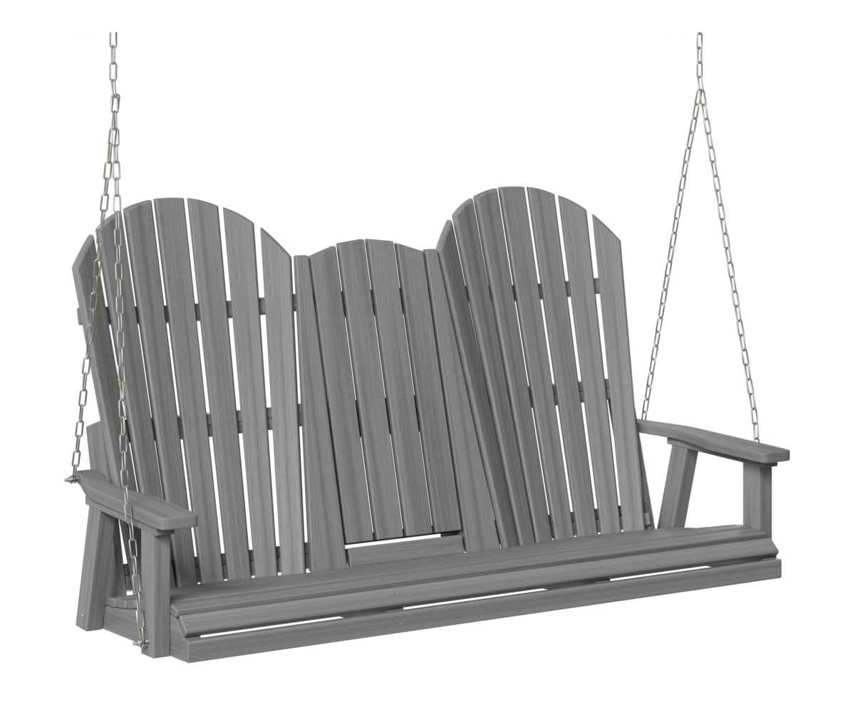 Berlin Gardens Comfo Back Three Seat Swing w/Console in Driftwood Gray
