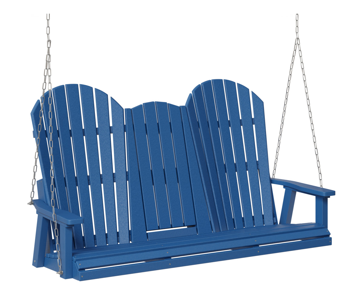 Berlin Gardens Comfo Back Three Seat Swing w/Console in Pacific Blue