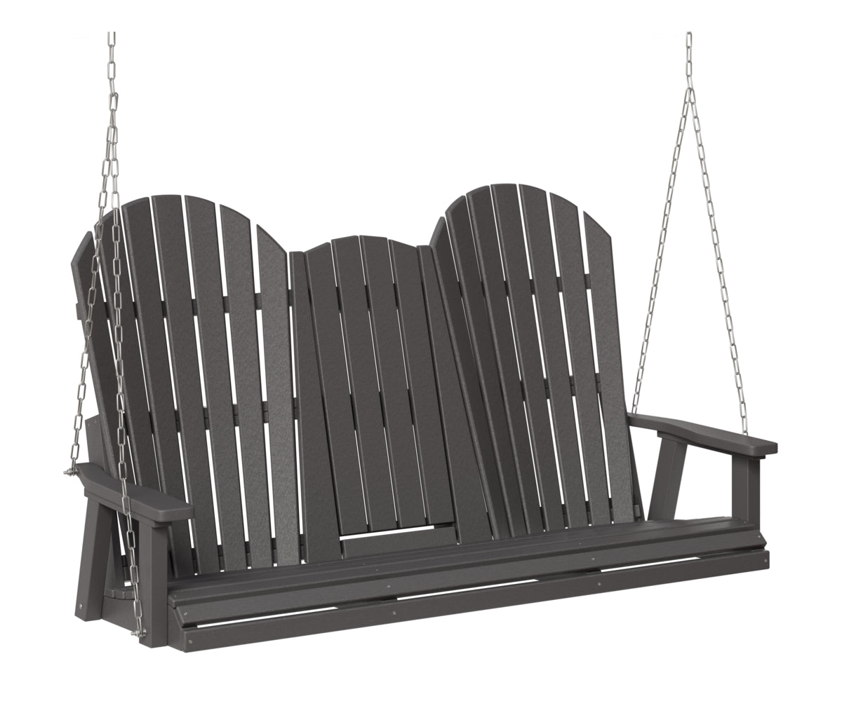 Berlin Gardens Comfo Back Three Seat Swing w/Console in Smoke Gray