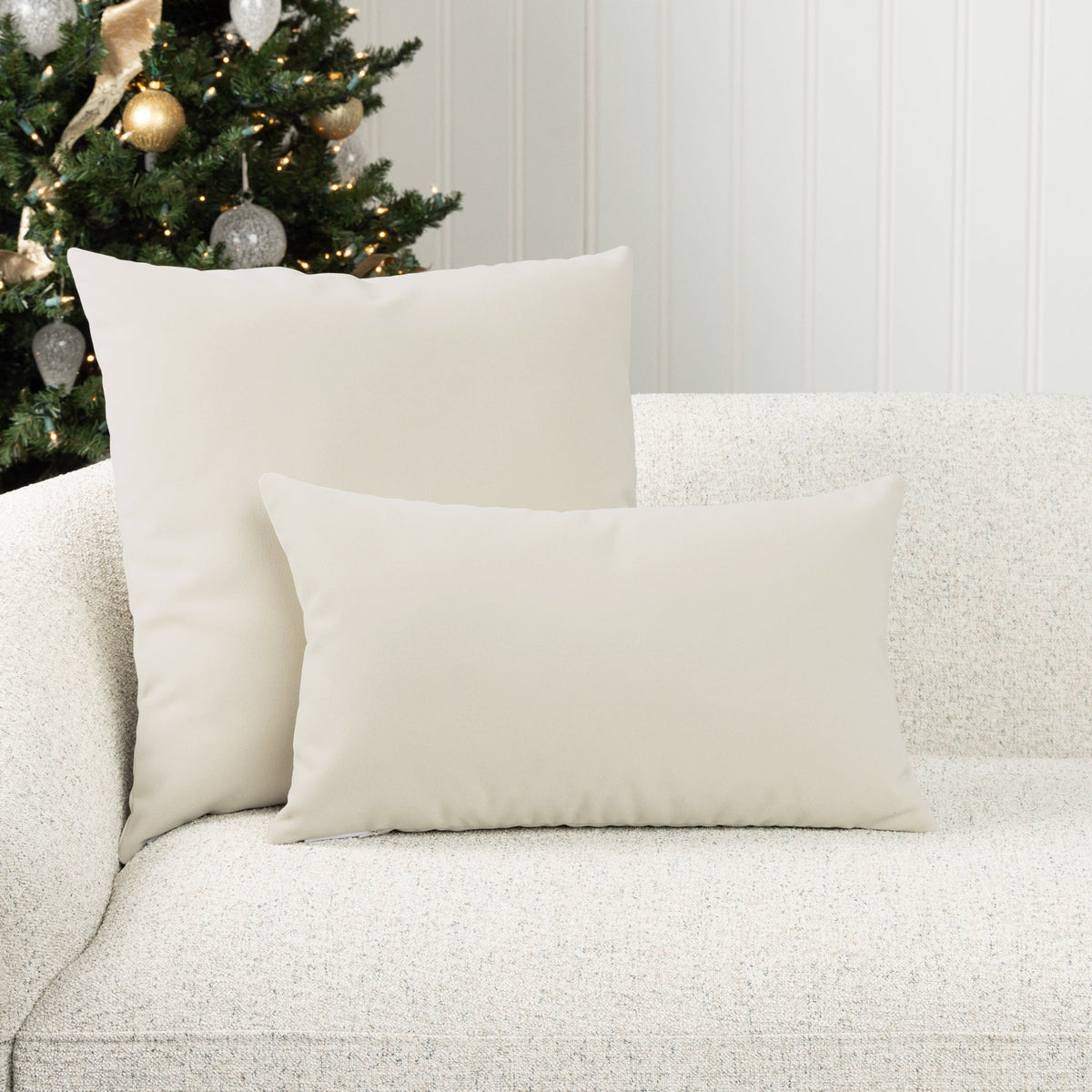 Elaine Smith Lush Velvet Oatmeal outdoor pillow, beige - view 6