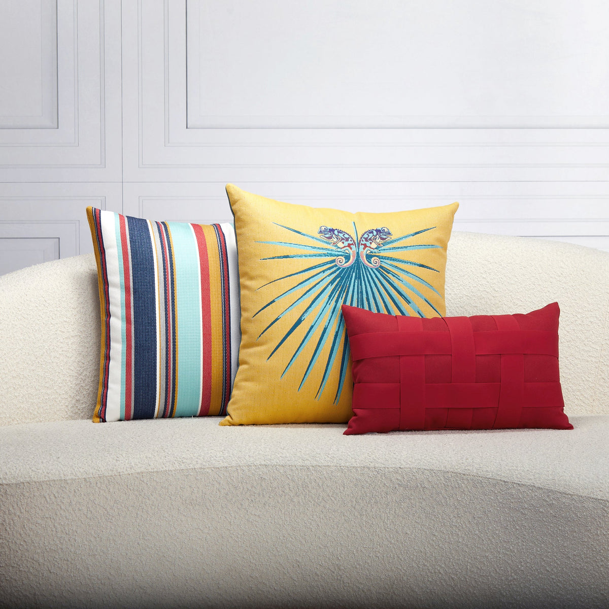 Elaine Smith Sicily Stripe Outdoor Pillow