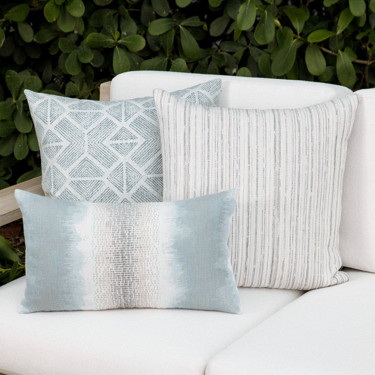 Elaine Smith Luxe Stripe Pebble outdoor pillow, beige - view 10