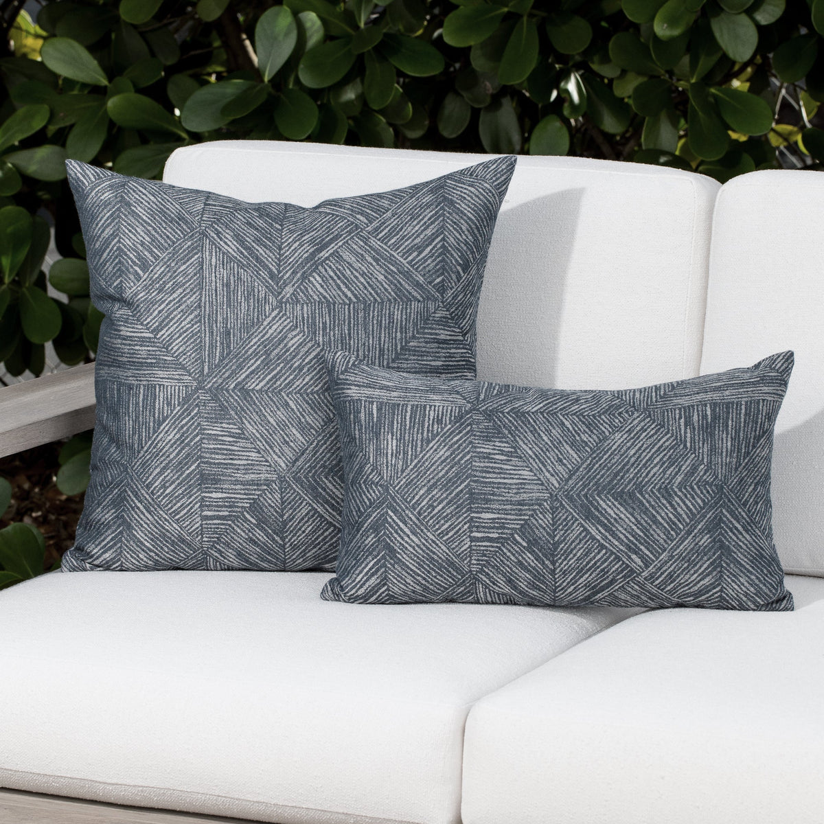 Elaine Smith Reimagine Denim Outdoor Pillow