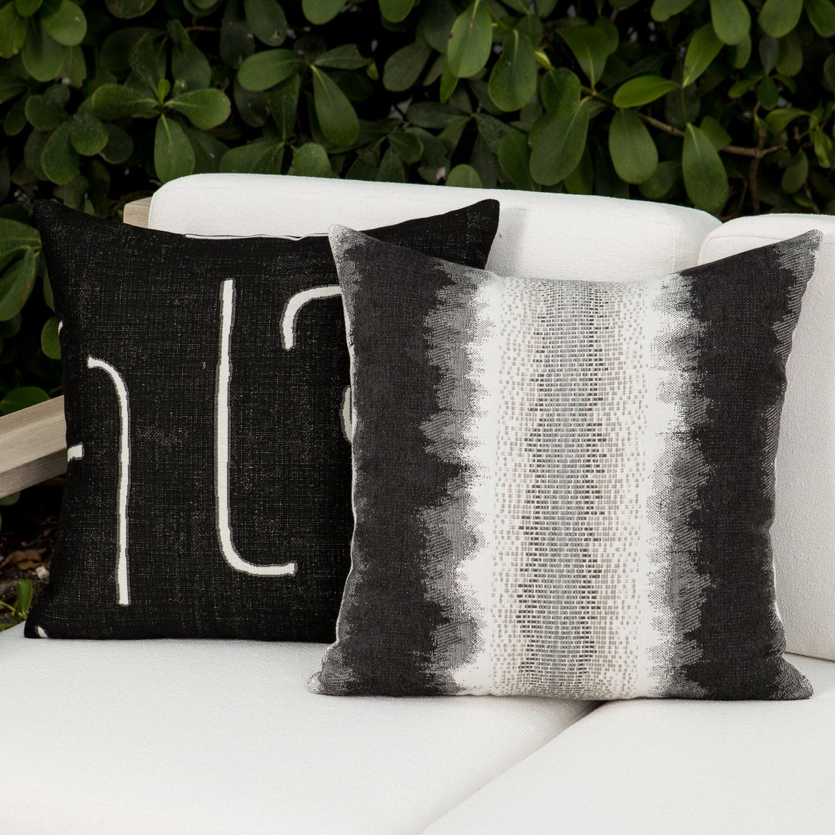 Elaine Smith Resilience Charcoal outdoor pillow, gray and charcoal - view 11