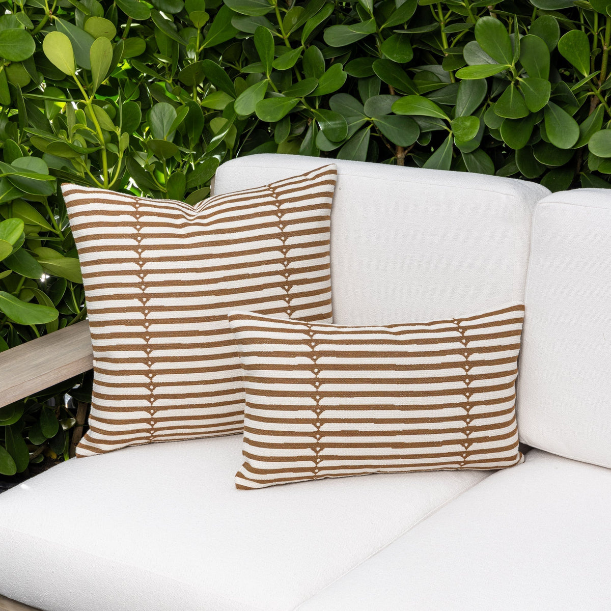 Elaine Smith Sincerity Caramel outdoor pillow, brown - view 5