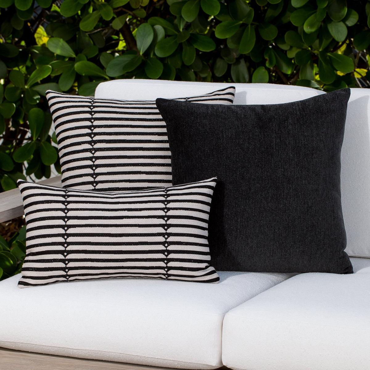 Elaine Smith Sincerity Ebony outdoor pillow, black - view 4