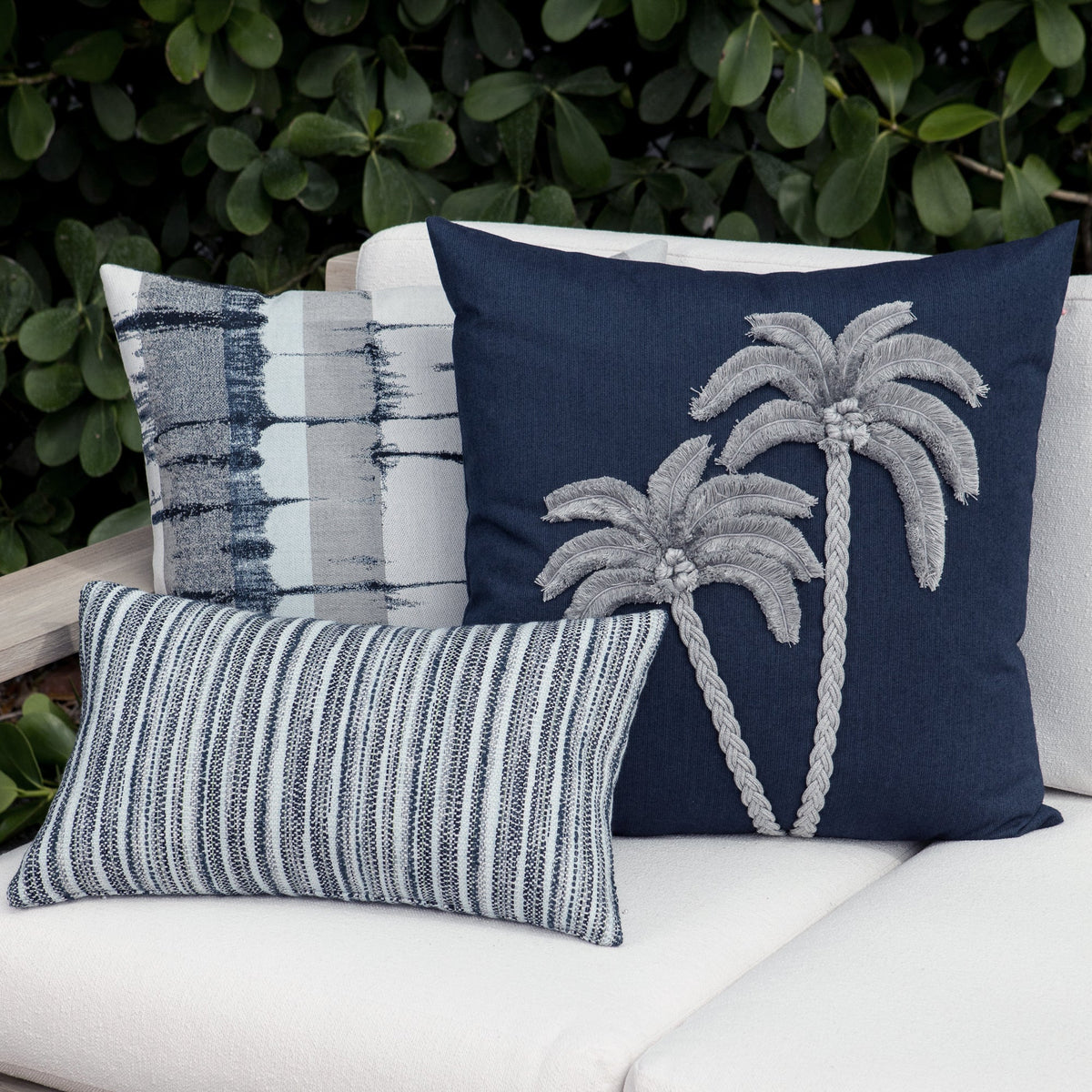 Elaine Smith Escape Gray Outdoor Pillow
