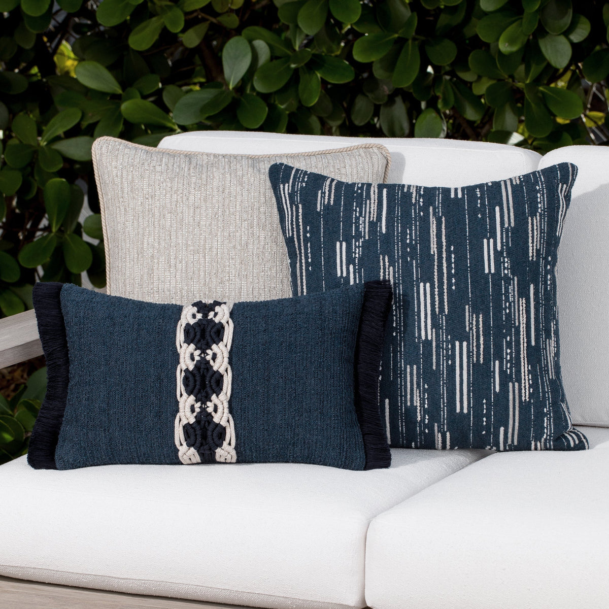 Elaine Smith Distinction Indigo Outdoor Pillow