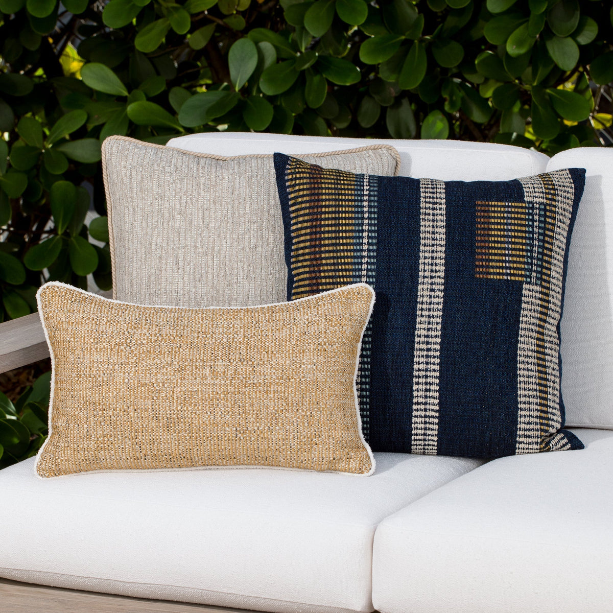 Elaine Smith Voyage Indigo outdoor pillow, navy - view 5
