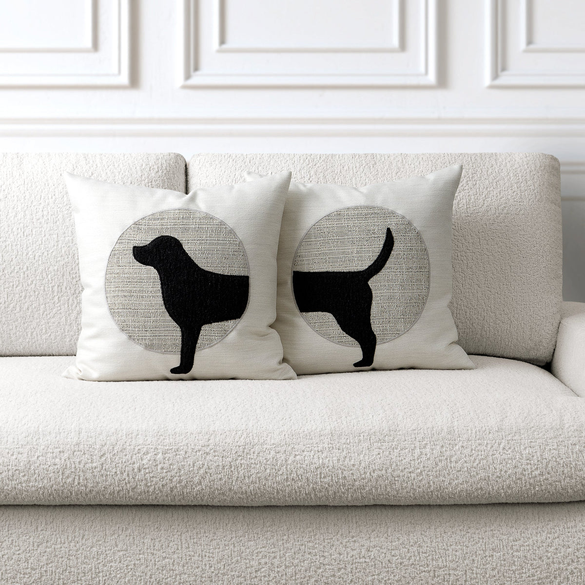 Elaine Smith Unconditional Woof (Head) Outdoor Pillow