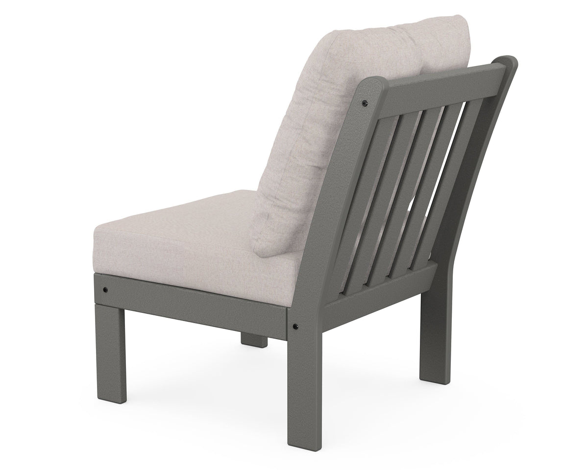 POLYWOOD Vineyard Modular Armless Chair in Slate Grey