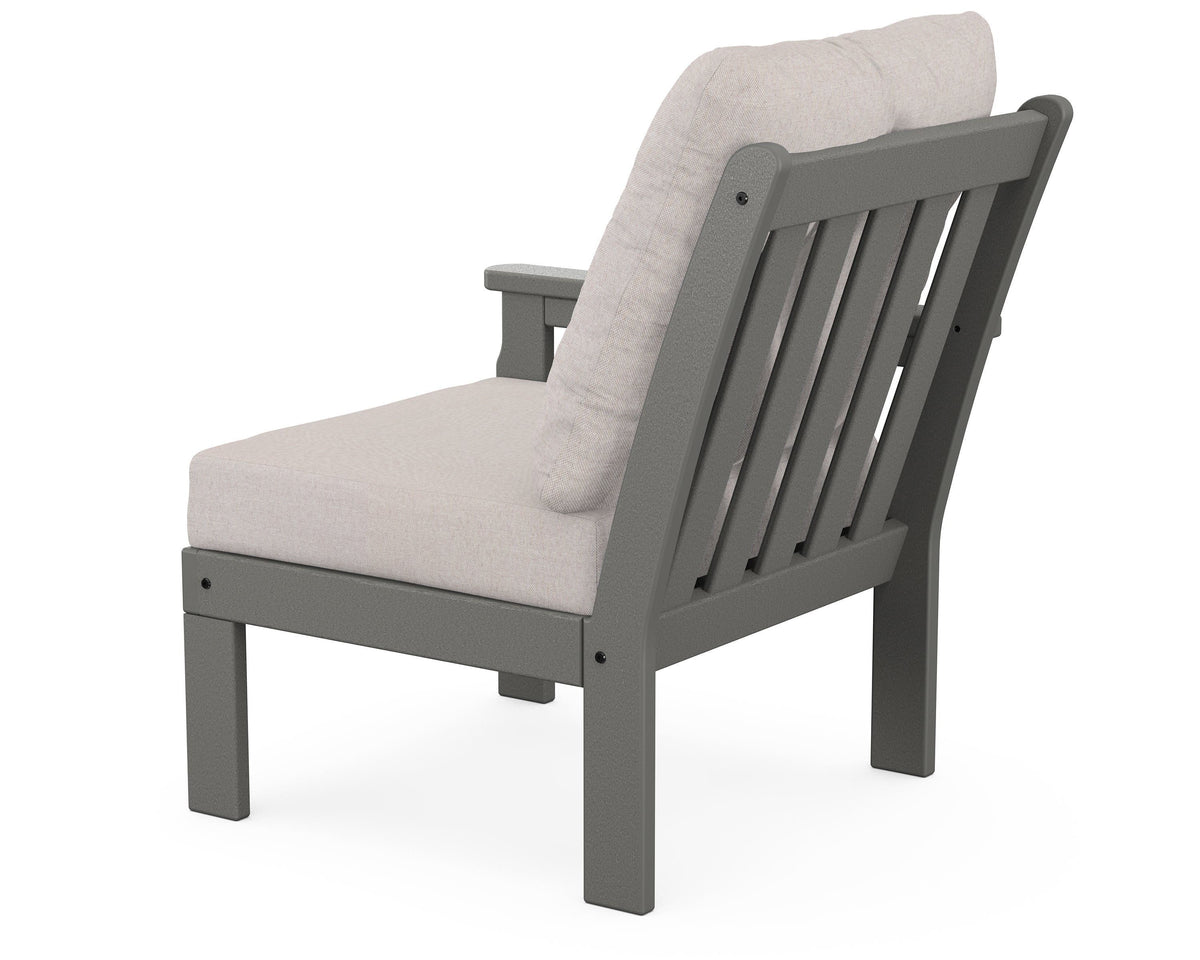 POLYWOOD Vineyard Modular Left Arm Chair in Slate Grey