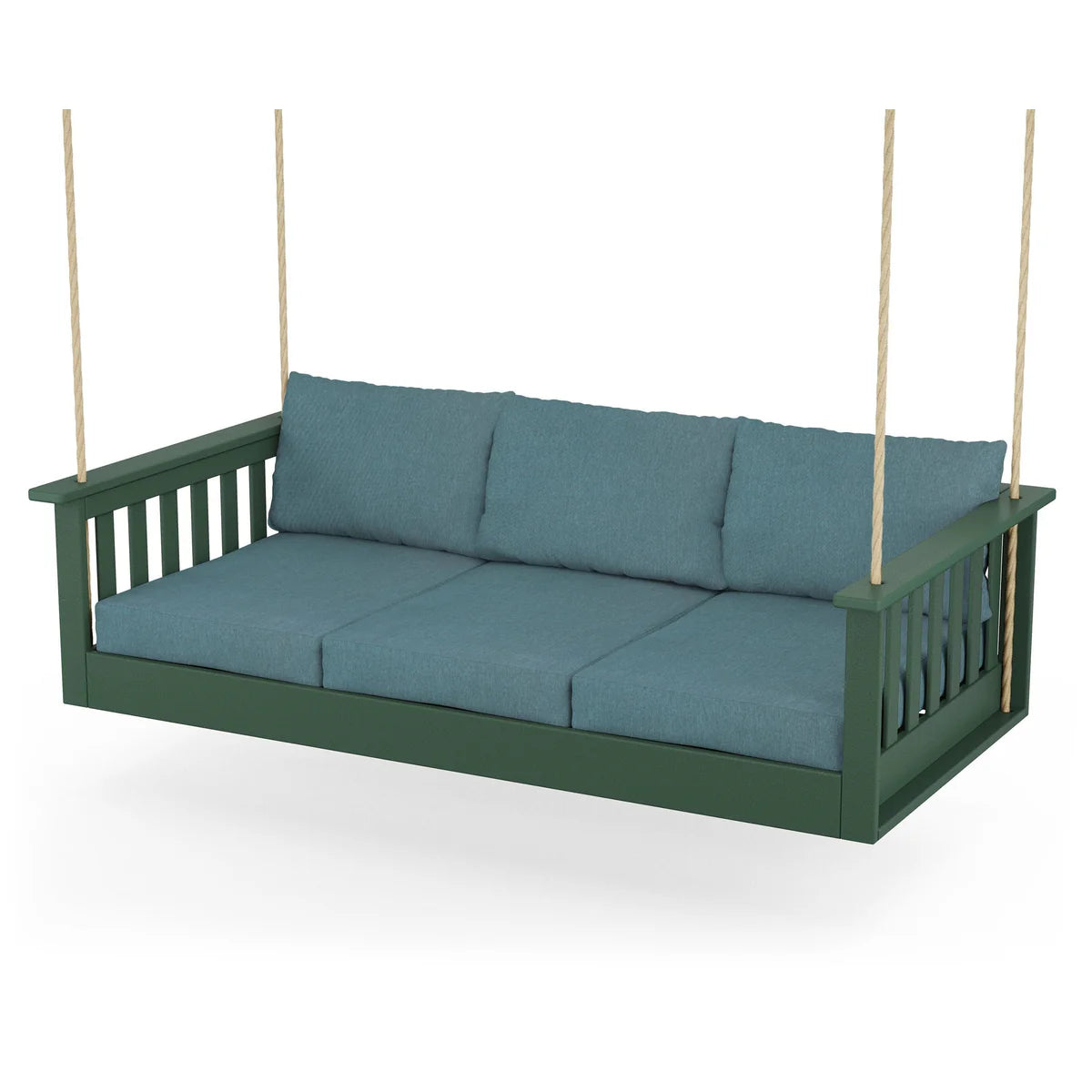 POLYWOOD Vineyard Daybed Swing in Green / Glacier Spa
