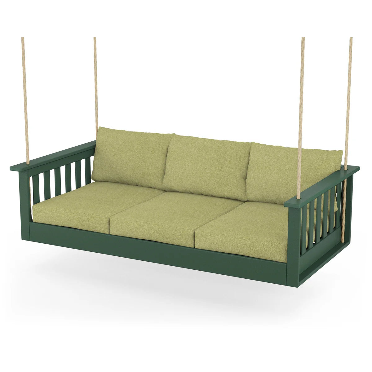 POLYWOOD Vineyard Daybed Swing in Green / Chartreuse Boucle