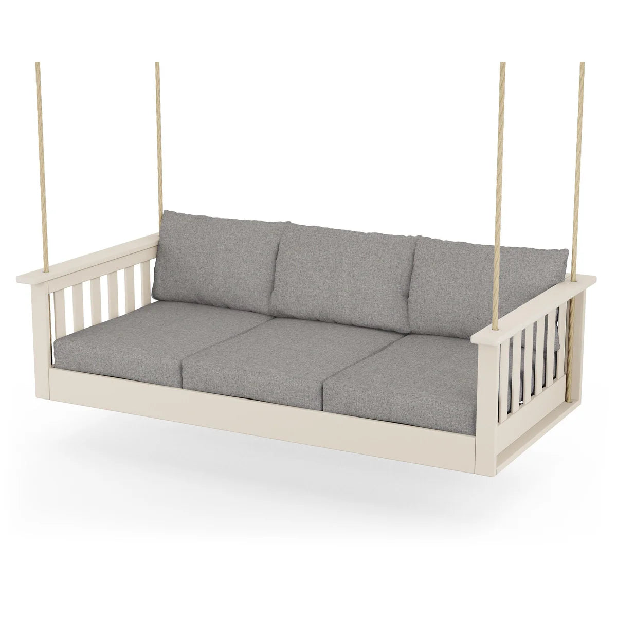 POLYWOOD Vineyard Daybed Swing in Sand / Grey Mist