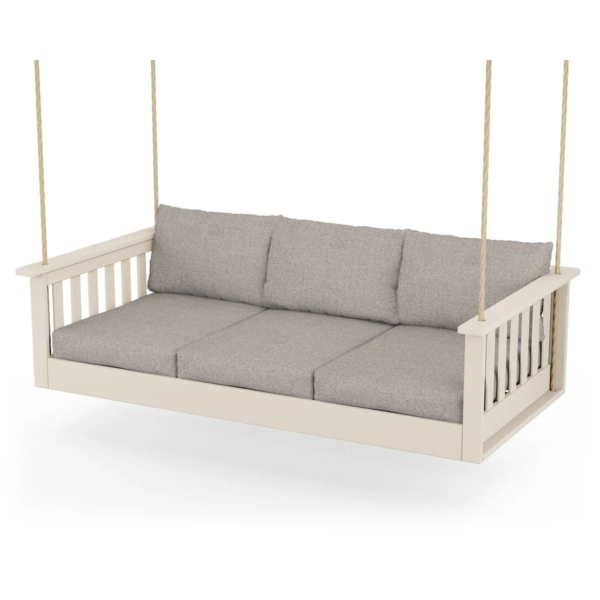 POLYWOOD Vineyard Daybed Swing in Sand / Weathered Tweed