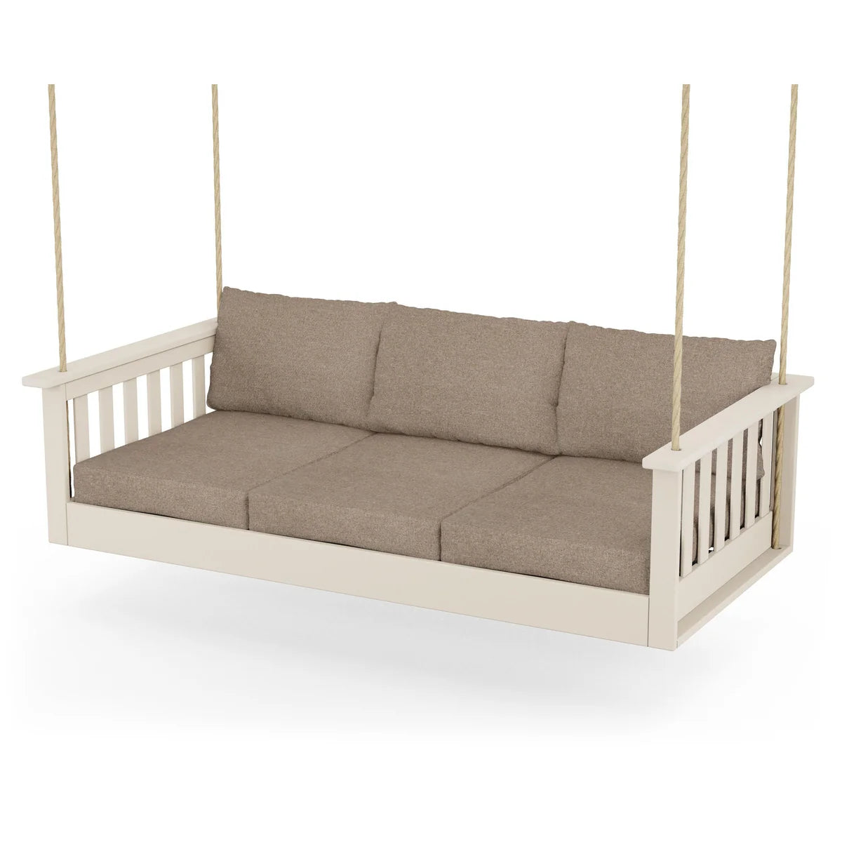 POLYWOOD Vineyard Daybed Swing in Sand / Spiced Burlap