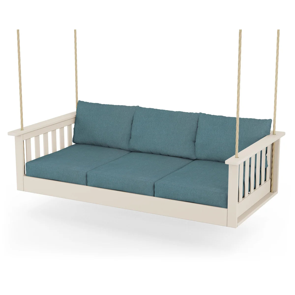 POLYWOOD Vineyard Daybed Swing in Sand / Ocean Teal