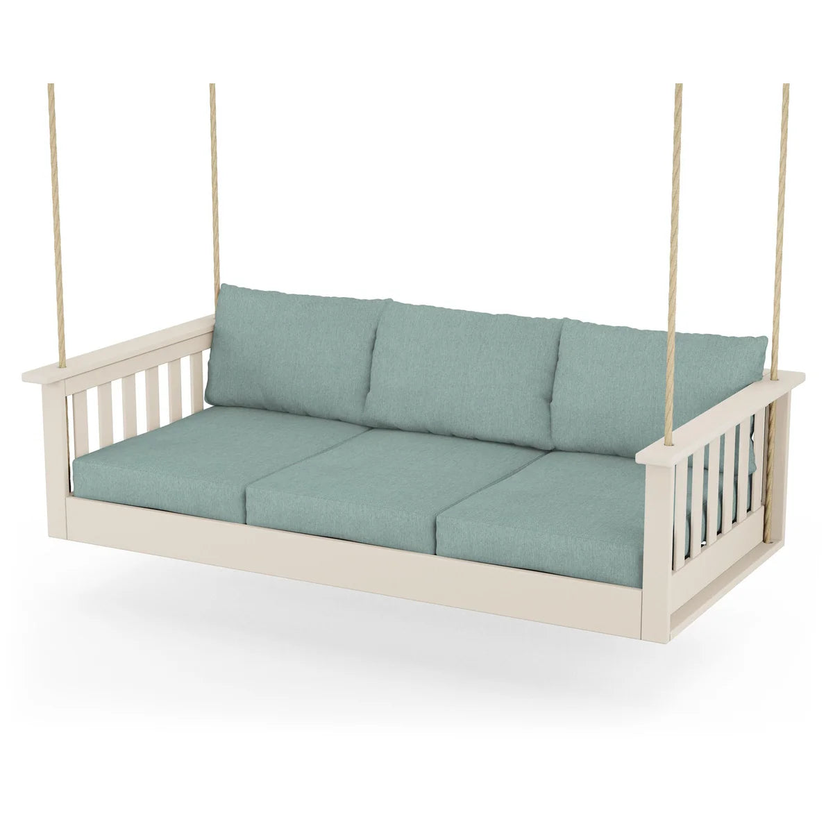 POLYWOOD Vineyard Daybed Swing in Sand / Glacier Spa