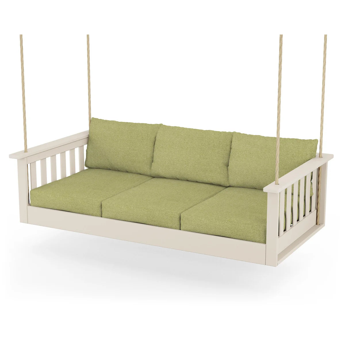 POLYWOOD Vineyard Daybed Swing in Sand / Chartreuse Boucle