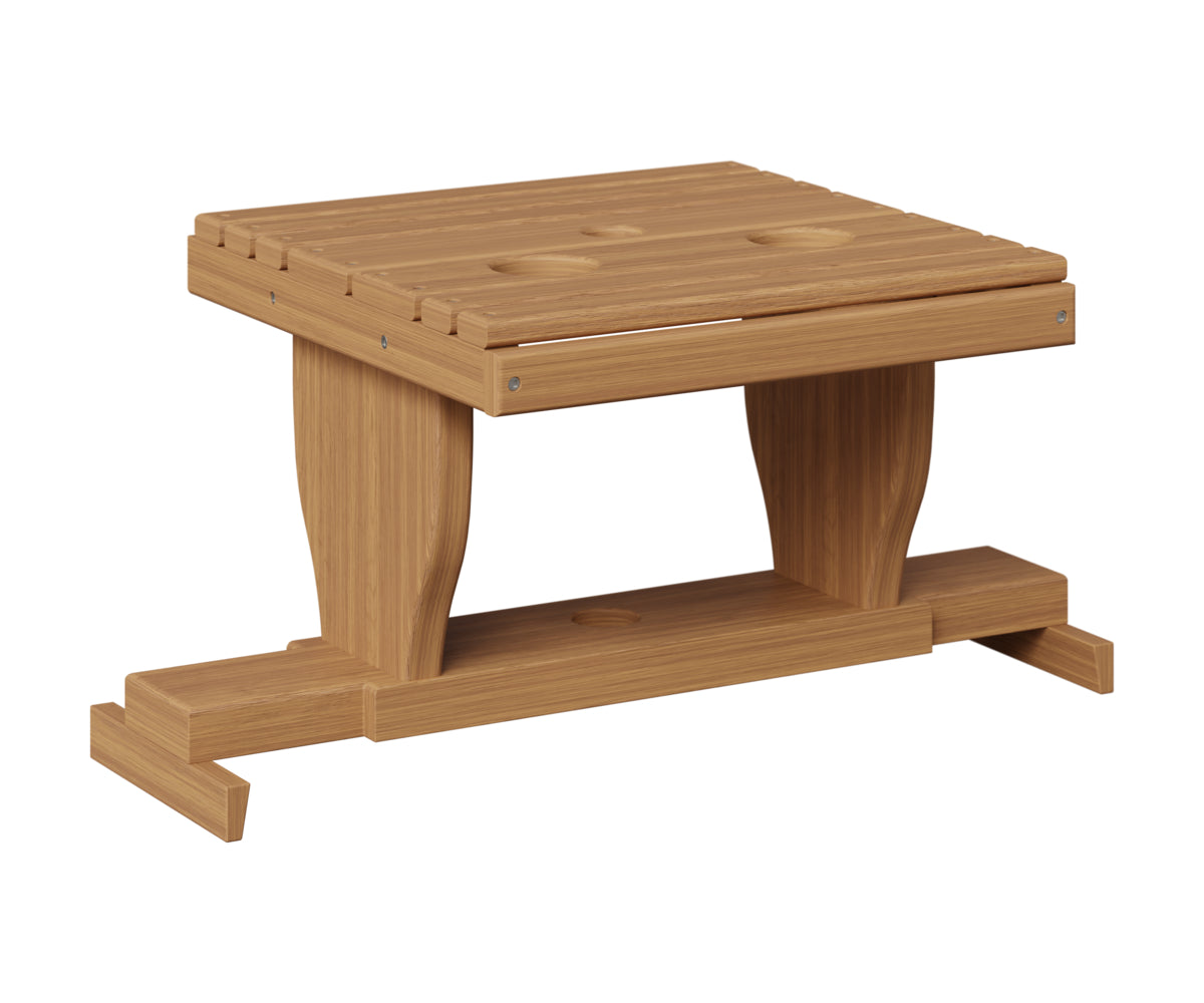 Berlin Gardens Gliding Settee Table in Natural Teak