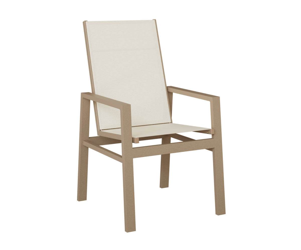 Berlin Gardens Vida High-Back Sling Dining Chair in Oak Wood Vein