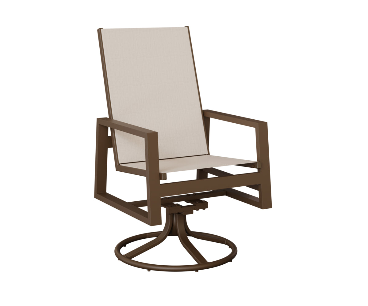 Berlin Gardens Vida High-Back Sling Swivel Rocker Dining Chair, lifestyle photo 1
