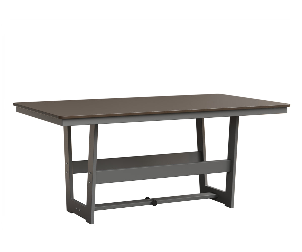 Berlin Gardens Hudson 40" x 70" Rectangle Table in Fog, Hammered Bronze top