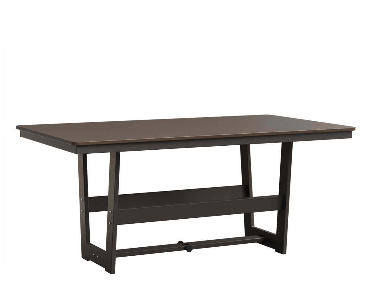 Berlin Gardens Hudson 40" x 70" Rectangle Table in Graphite, Hammered Bronze top