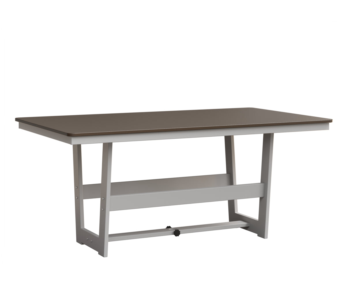 Berlin Gardens Hudson 40" x 70" Rectangle Table in White, Hammered Bronze top