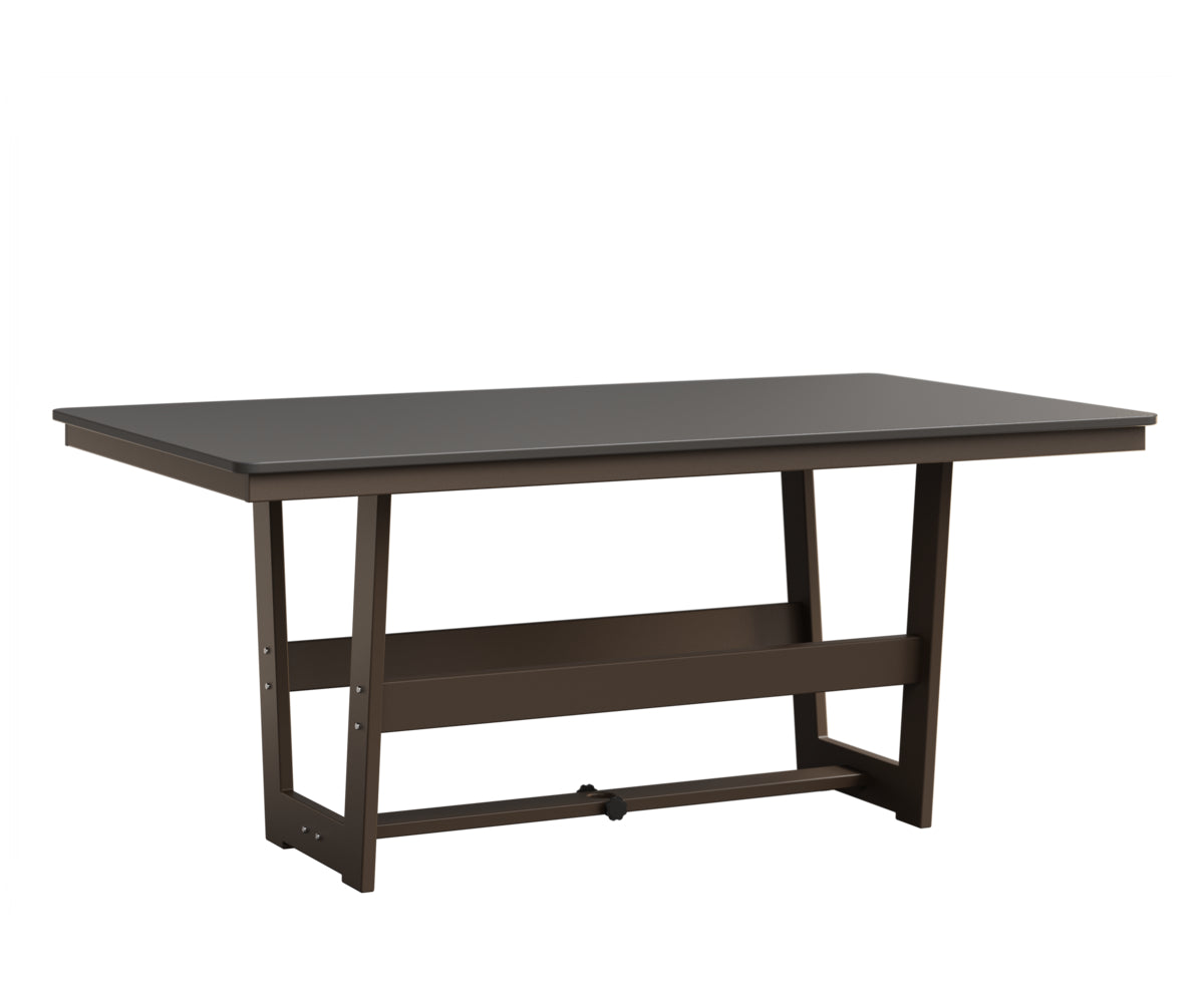 Berlin Gardens Hudson 40" x 70" Rectangle Table in Clay, Hammered Stainless top