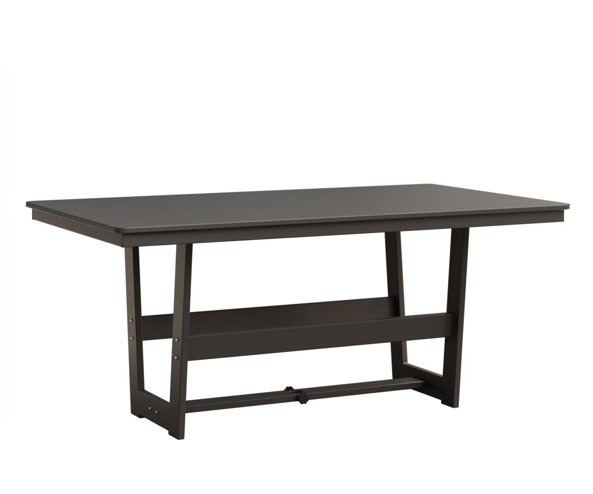 Berlin Gardens Hudson 40" x 70" Rectangle Table in Graphite, Hammered Stainless top