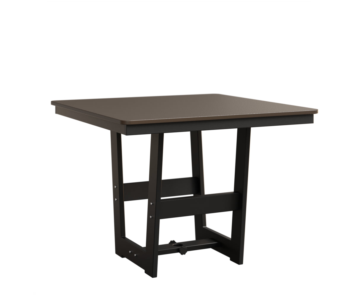 Berlin Gardens Hudson 40" x 40" Square Table in Black, Hammered Bronze top