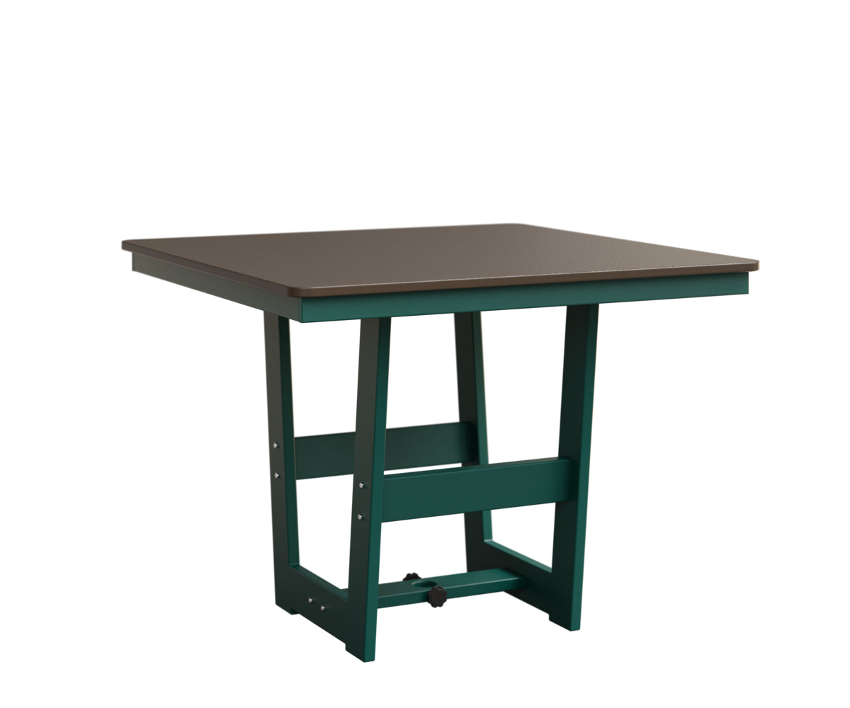 Berlin Gardens Hudson 40" x 40" Square Table in Teal, Hammered Bronze top