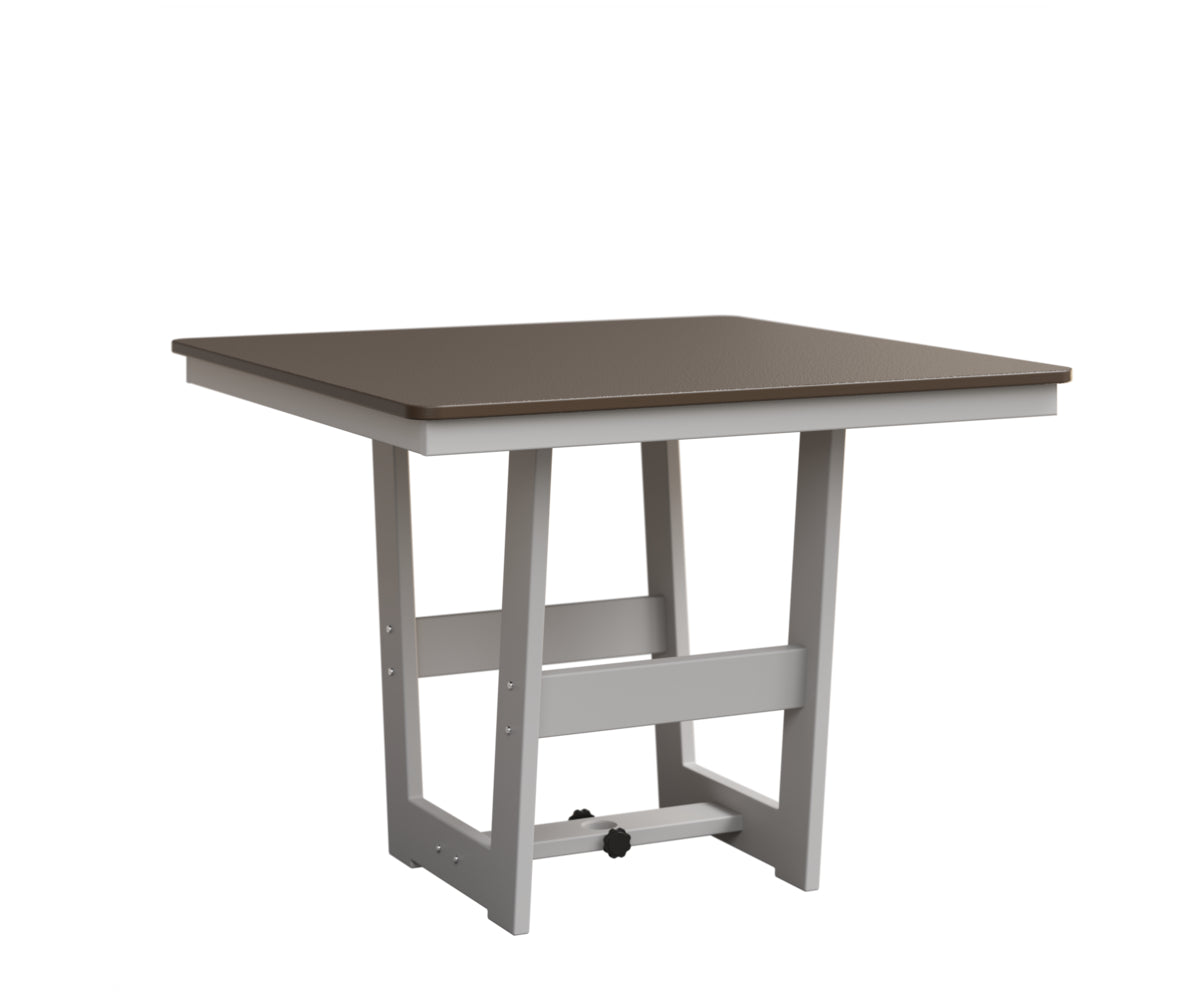 Berlin Gardens Hudson 40" x 40" Square Table in White, Hammered Bronze top