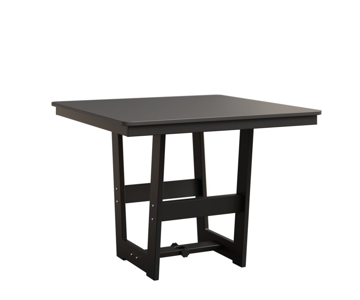 Berlin Gardens Hudson 40" x 40" Square Table in Black, Hammered Stainless top