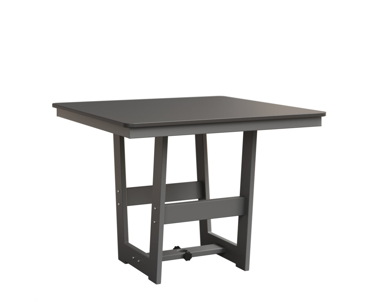 Berlin Gardens Hudson 40" x 40" Square Table in Fog, Hammered Stainless top