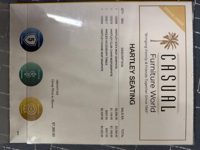 Berlin Gardens Hartley Sofa, Club Chair, Chaise & Accessory Table