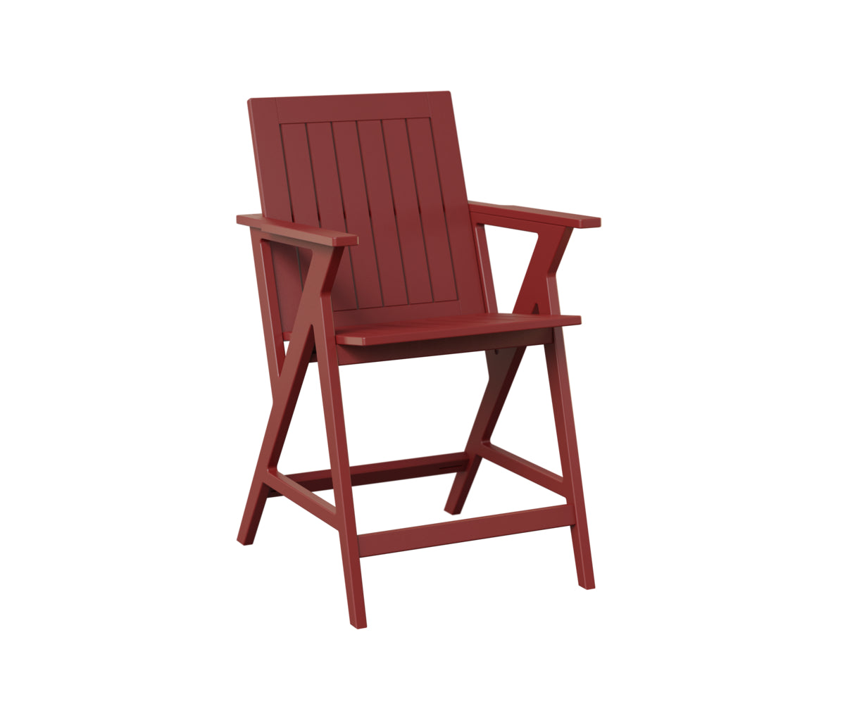 Berlin Gardens Kinsley Counter Arm Chair in Red